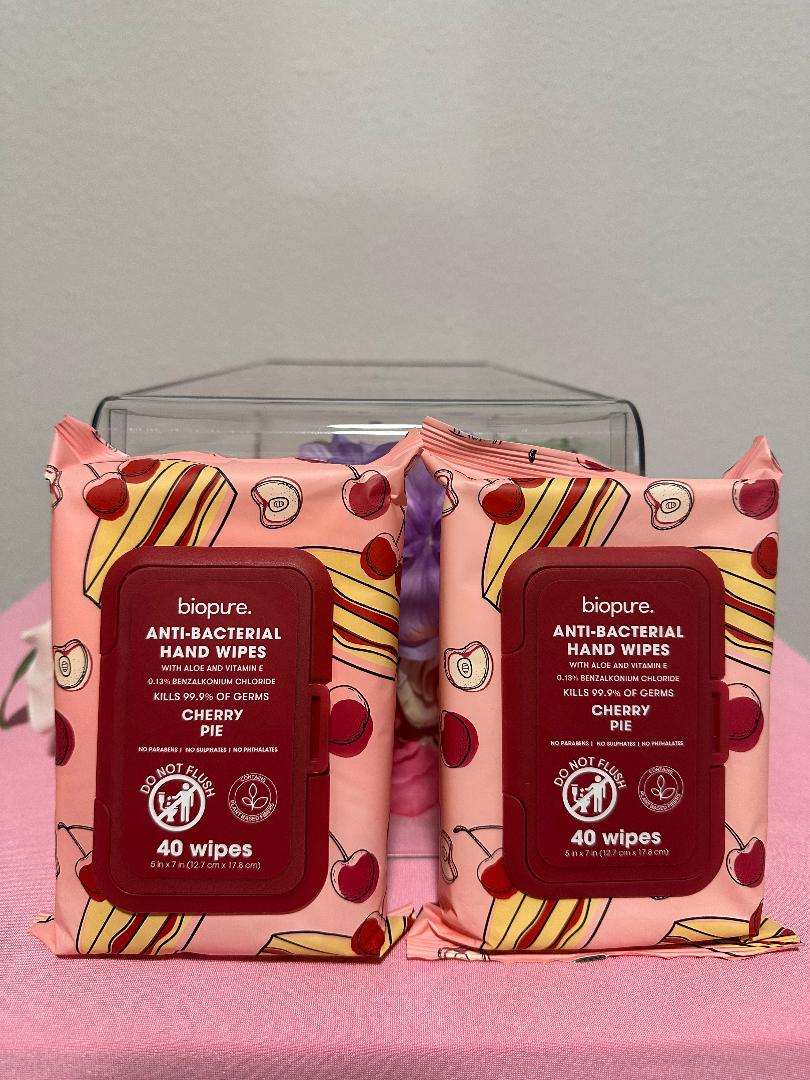 Biopure Anti-Bacterial Hand Wipes - Cherry Pie
