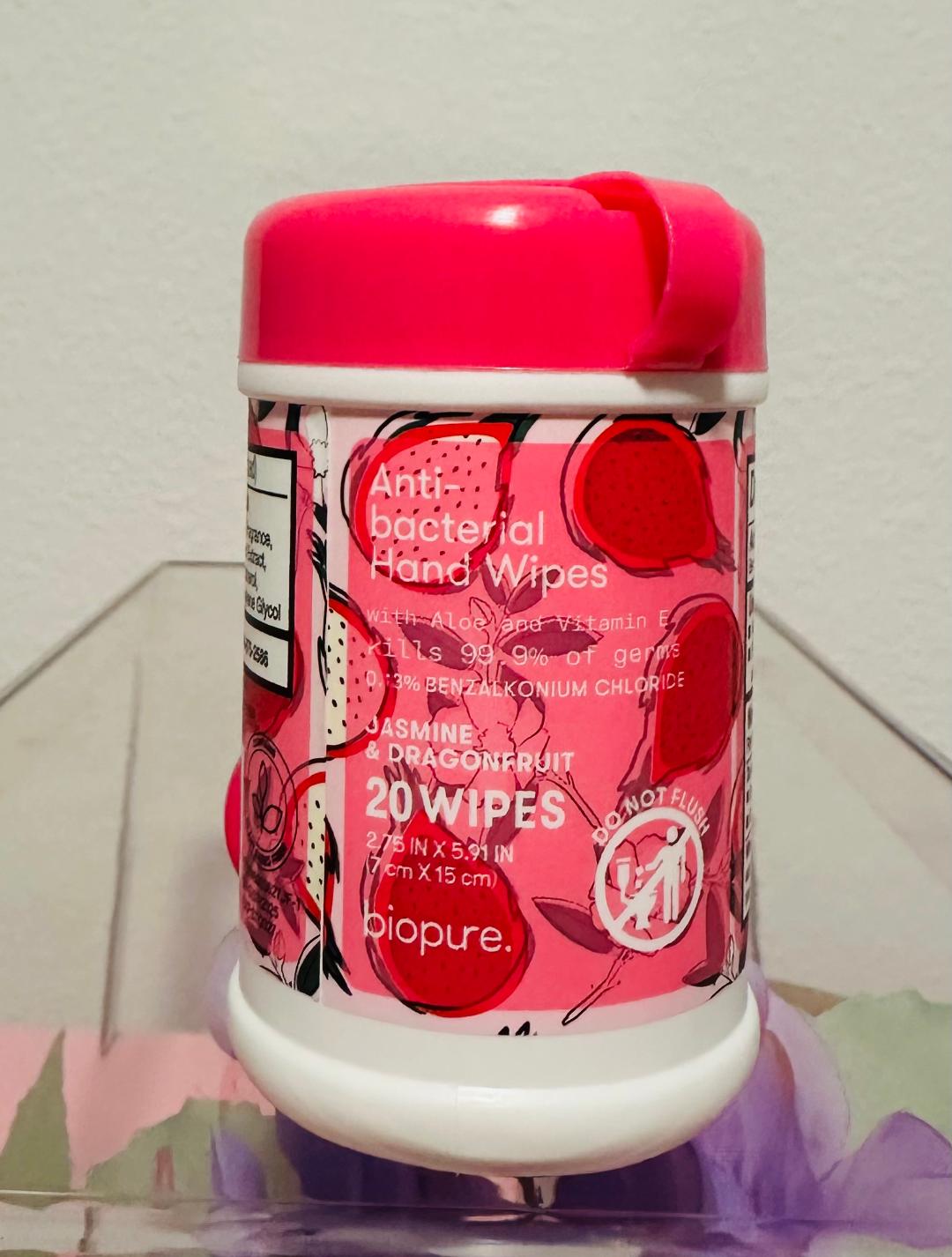 Biopure mini anti-bacterial hand wipes / Dragon Fruit