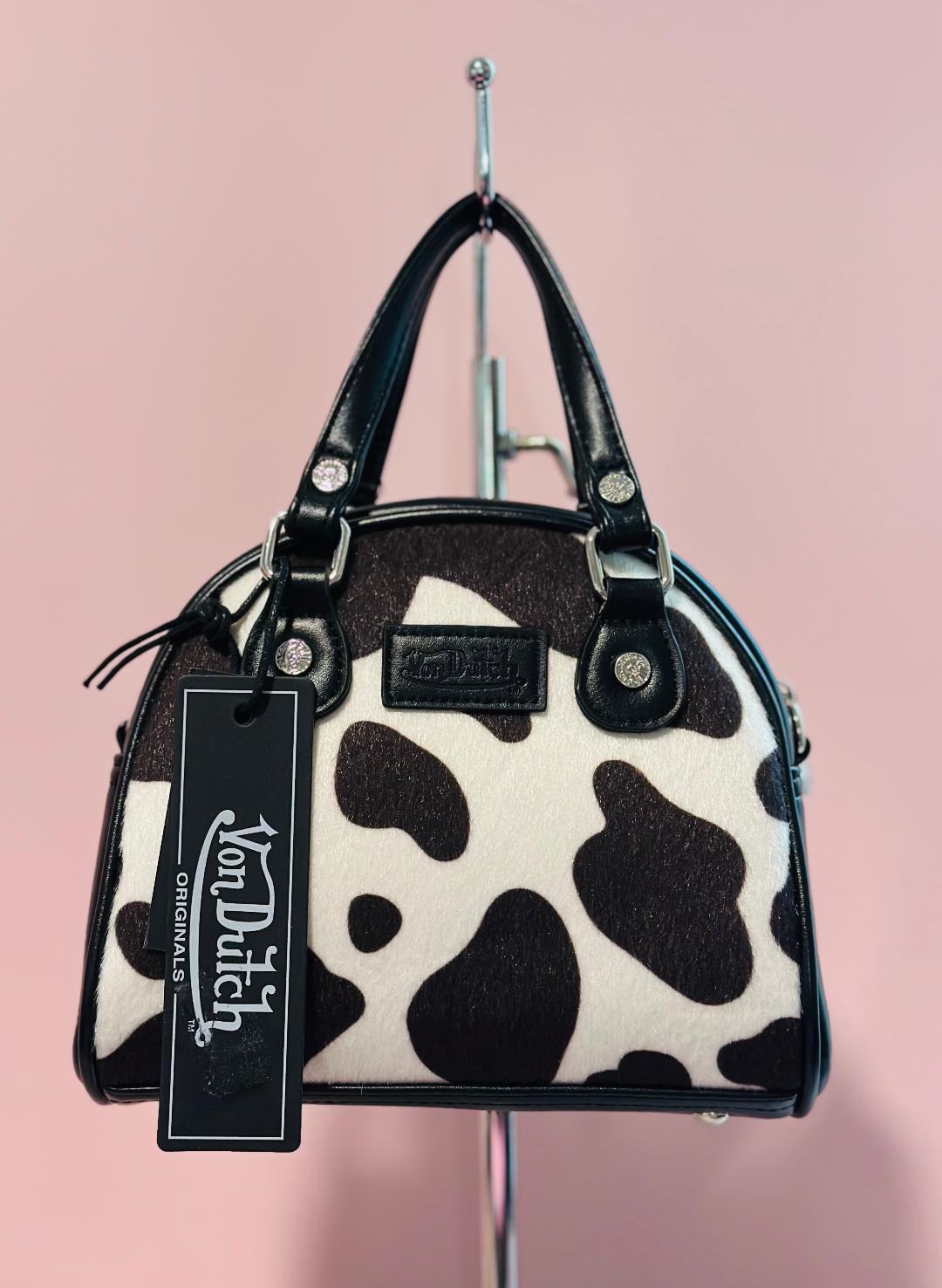 Von Dutch Black and white Cow print Mini crossbody/ handbag