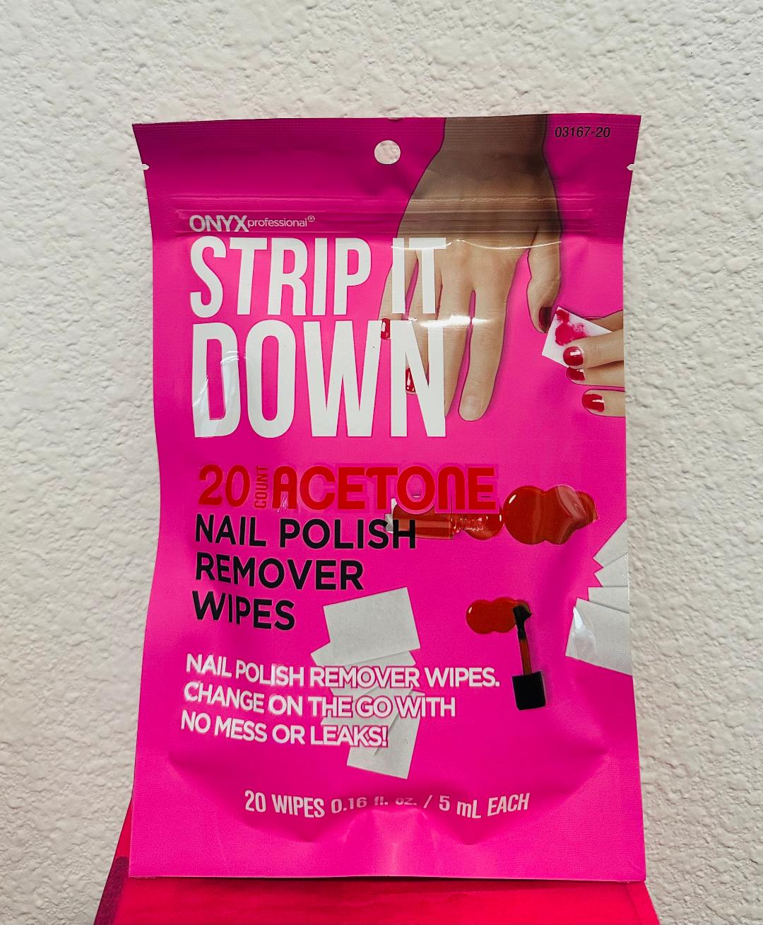 ONYX Professional - Strip it Down Nail Polish Remover wipes