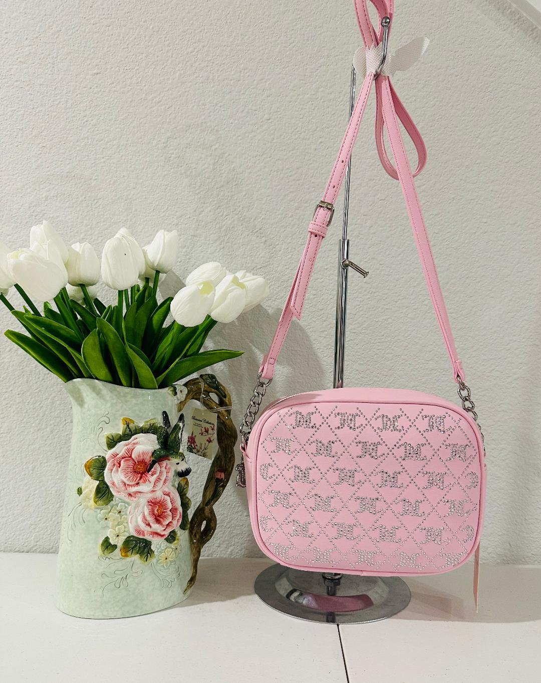 Pink Juicy Couture Crossbody with Jewels and charm