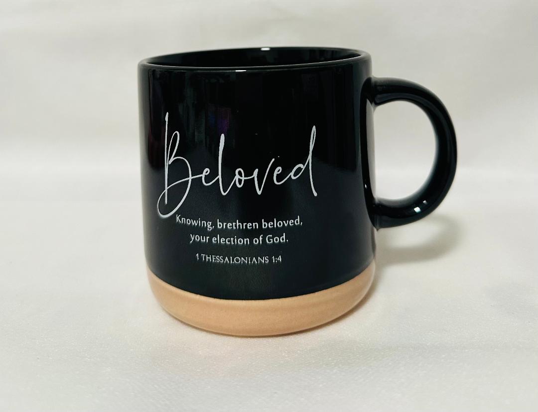 Inspirational mug with scripture (black) BELOVED