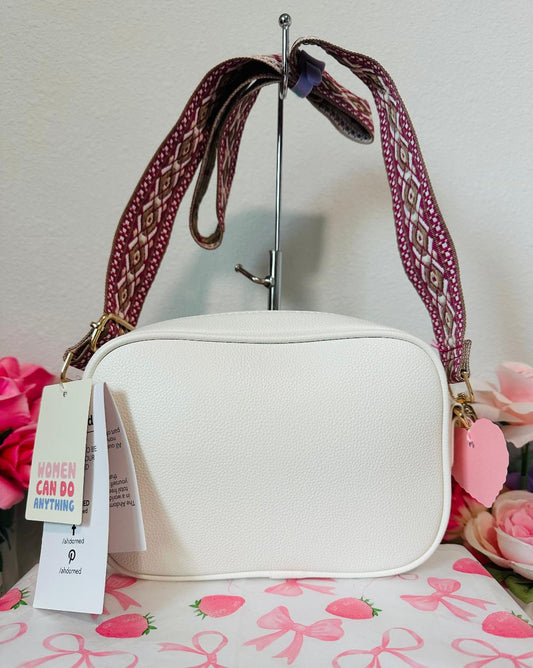 Ah-dorned New York white Crossbody