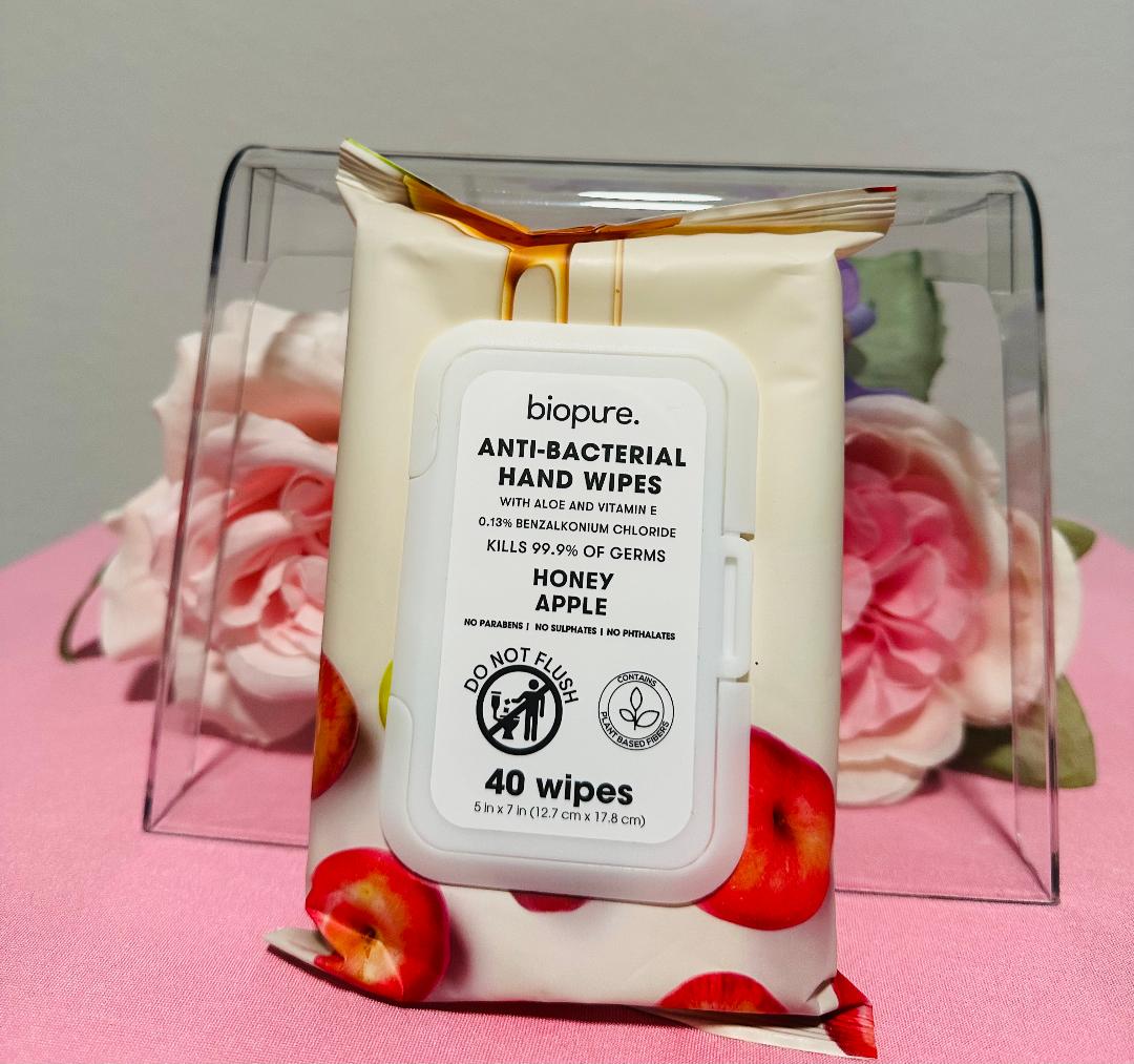 Biopure Anti- Bacterial Hand Wipes - Honey Apple