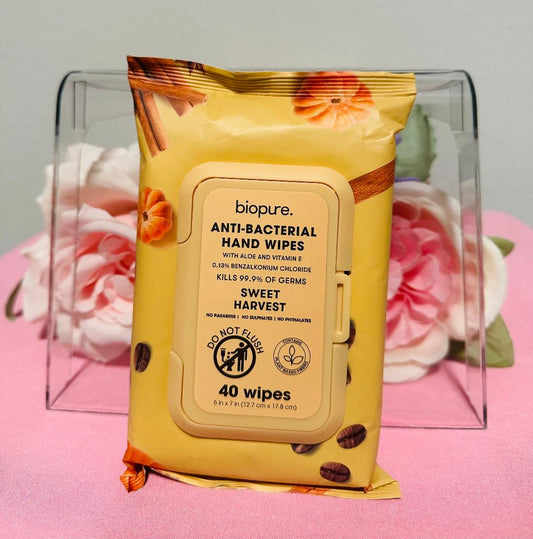 Biopure Anti- Bacterial Hand Wipes - Sweet Harvest