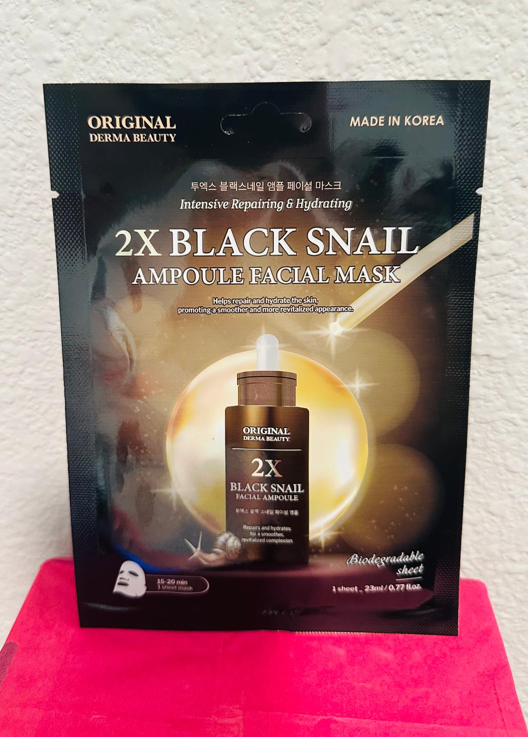 Derma Beauty- 2X Black Snail Face sheet Mask