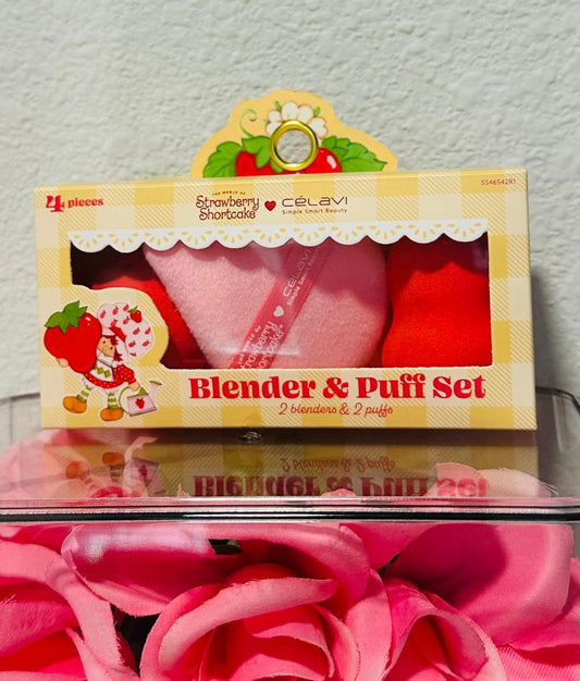Celavi Strawberry shortcake makeup blender and puff set