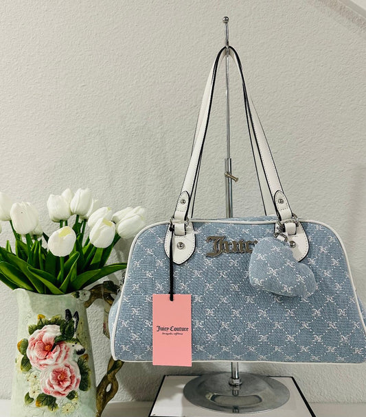 Denim Juicy Couture Shoulder bag with heart charm