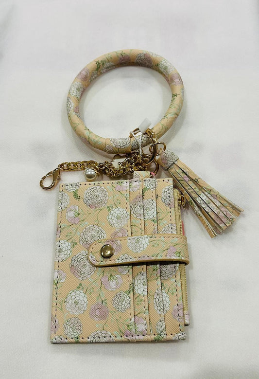 Wristlet Wallet with flowers and charms