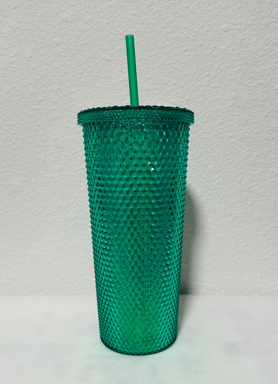 21oz green tumbler with straw