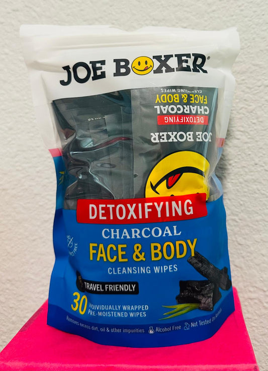 Joe Boxer - Detoxifying Charcoal Face & Body Wipes