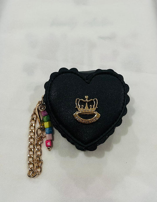 Juicy Couture Black heart shaped coin purse with charm