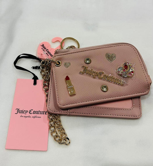 Juicy Couture wristlet wallet and card holder with charms