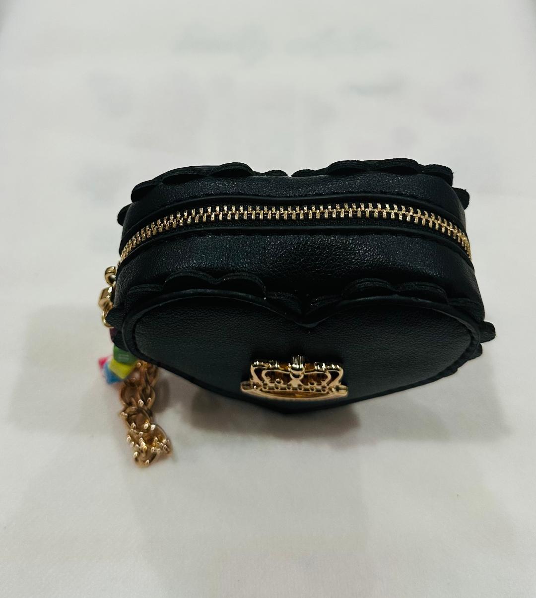 Juicy Couture Black heart shaped coin purse with charm