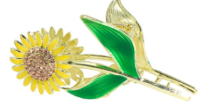 Metal Large sunflower hair clip with diamonds