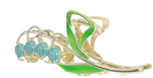 Metal Large Blue Tulips hair clip