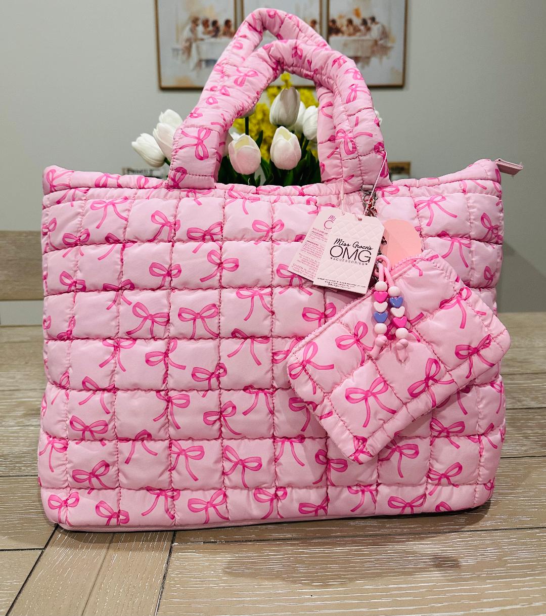 OMG pink Tote Bag with coin purse