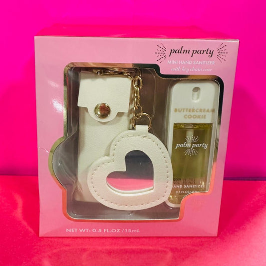 Palm Party Mini Hand Sanitizer & Holder Set - Buttercream Cookie