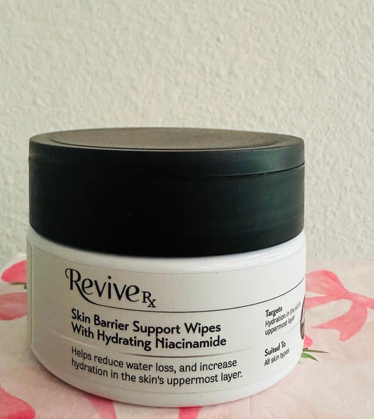 Revive RX skin barrier support wipes with hydrating Niacinamide