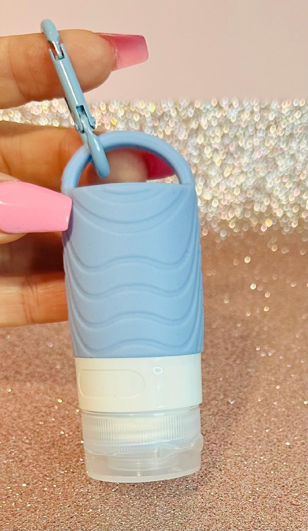 Silicone small Container with purse/bag clip (Blue)