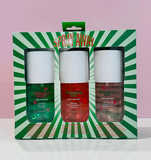 Spray Away Watermelon hair and body mists