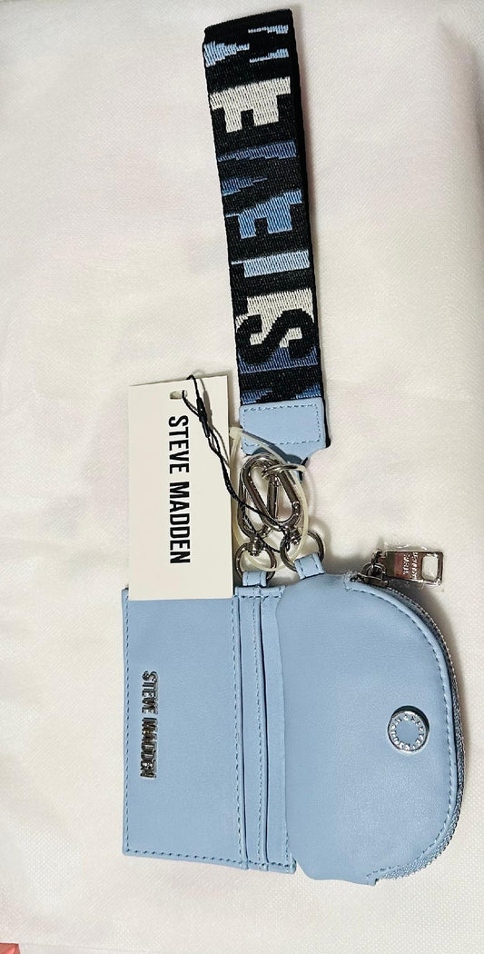 Steve Madden lite blue wristlet coin purse and wallet
