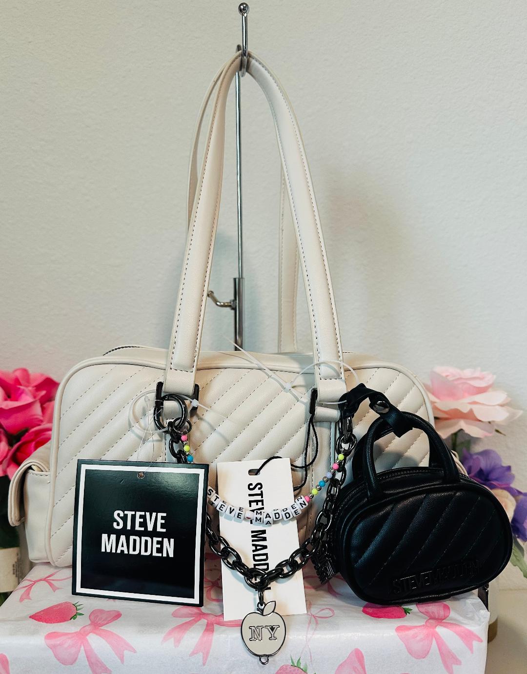 Steve Madden White Satchel with Charms