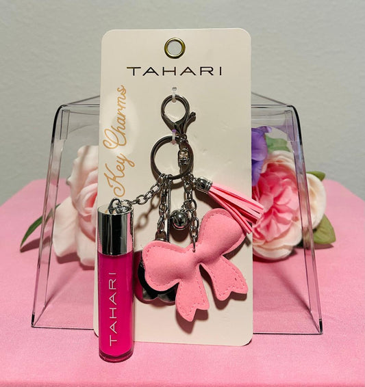 Tahari Pink Bow Key Charms