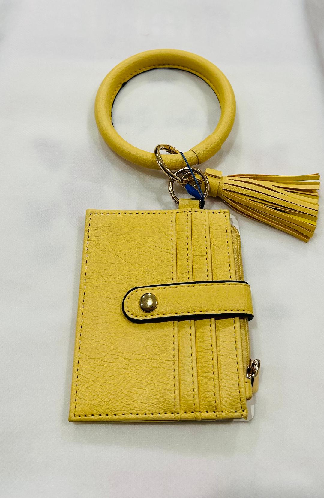 Yellow wristlet wallet